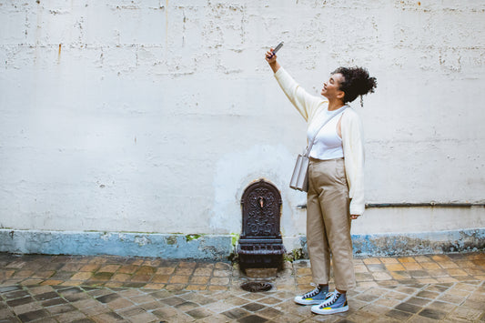 A woman taking a selfie