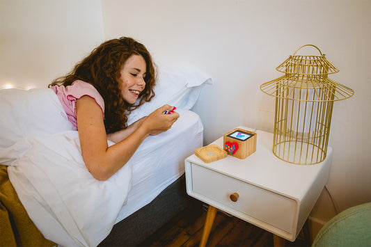 A military wife designing a lovebox for her deployed husband.