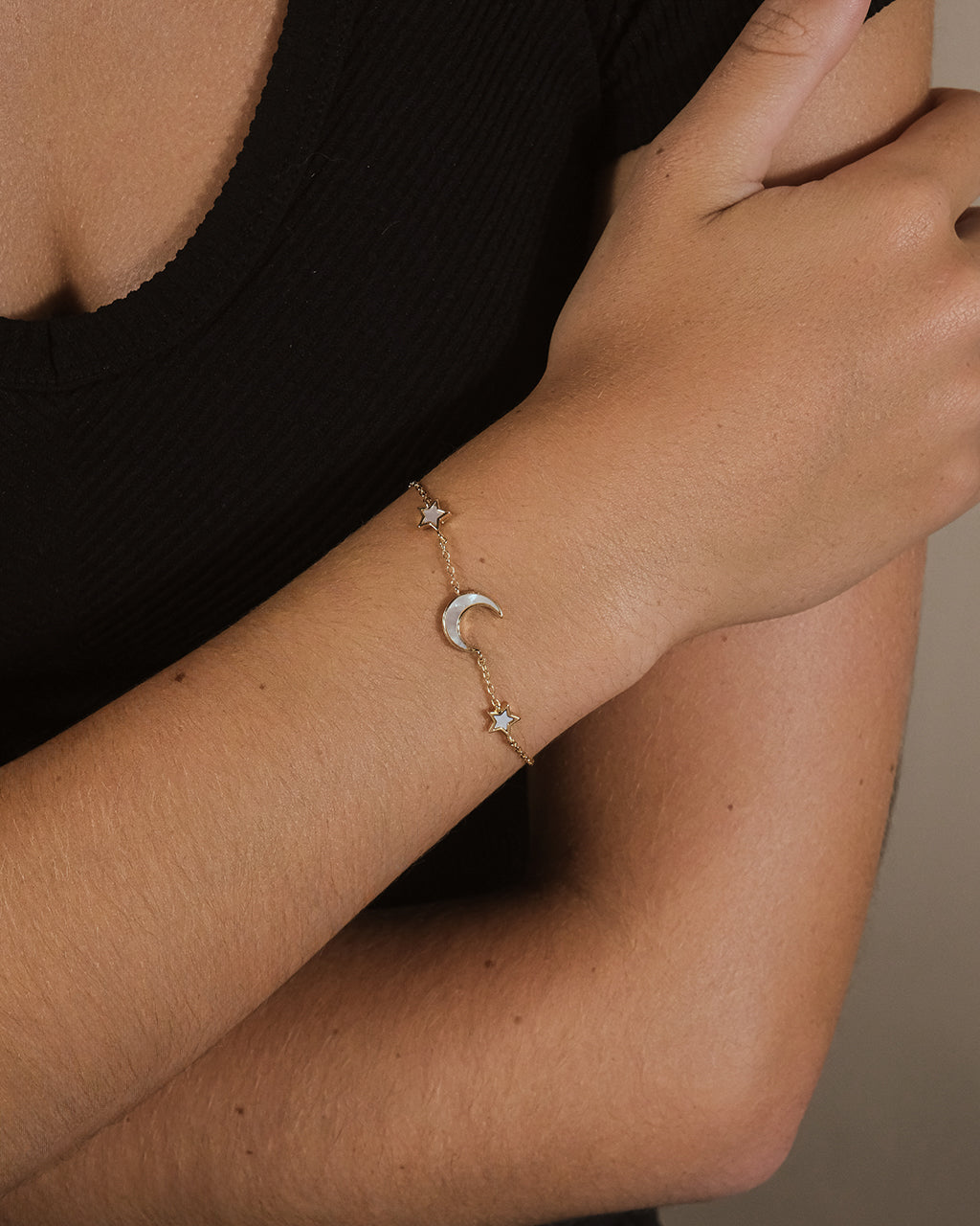 Adda Moonstone Star & Moon Station Bracelet