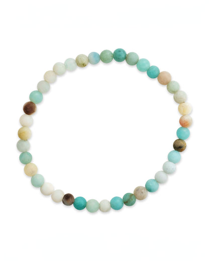 Amazonite-Quartz Beaded Stretch Bracelet