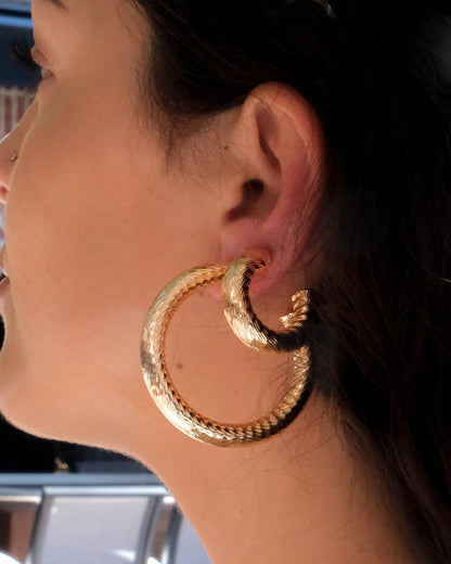 Alayna Textured Hoop Earrings