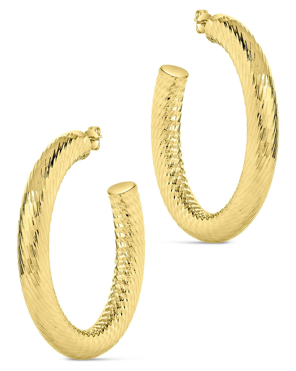 Alayna Textured Hoop Earrings