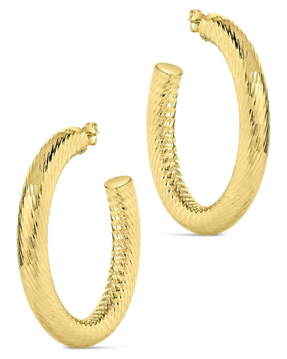 Alayna Textured Hoop Earrings