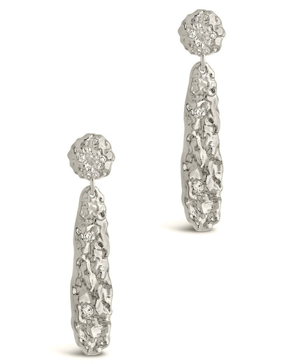 Alina CZ Textured Drop Earrings