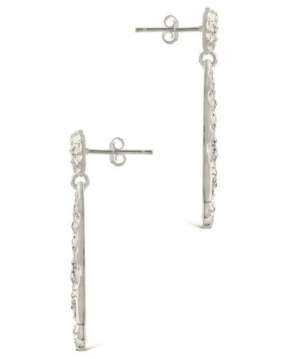 Alina CZ Textured Drop Earrings