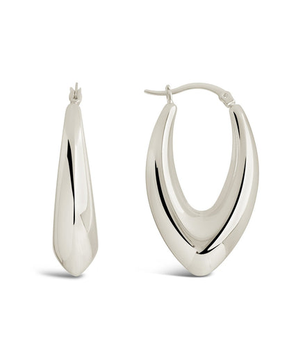 1.5" V Drop Hoop Earrings