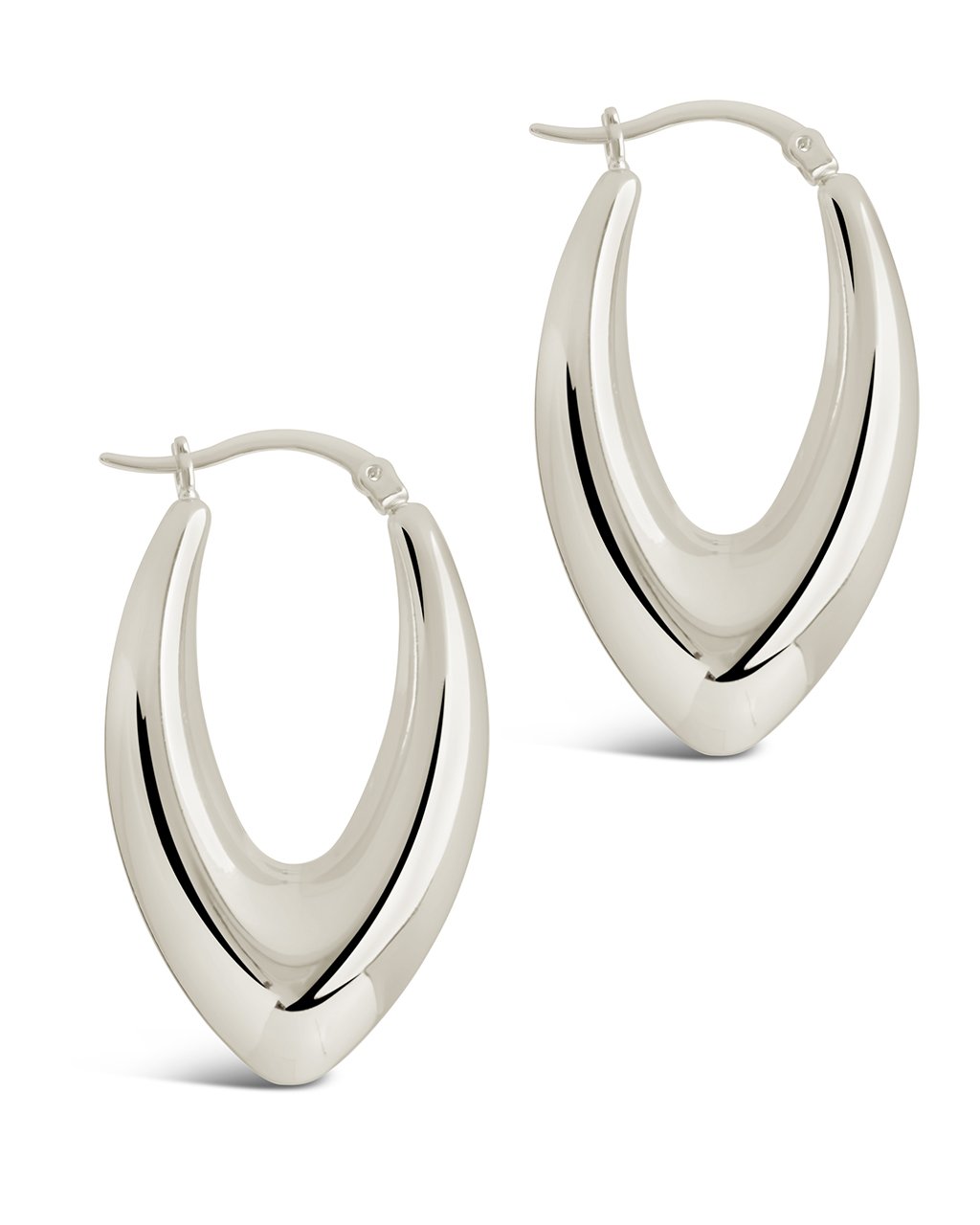 1.5" V Drop Hoop Earrings