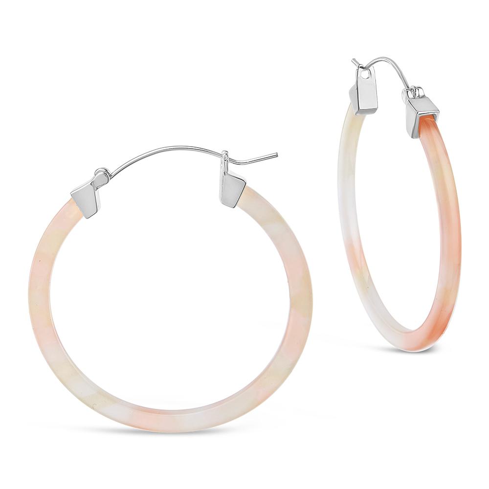 50mm Silver Resin Hoop Earrings