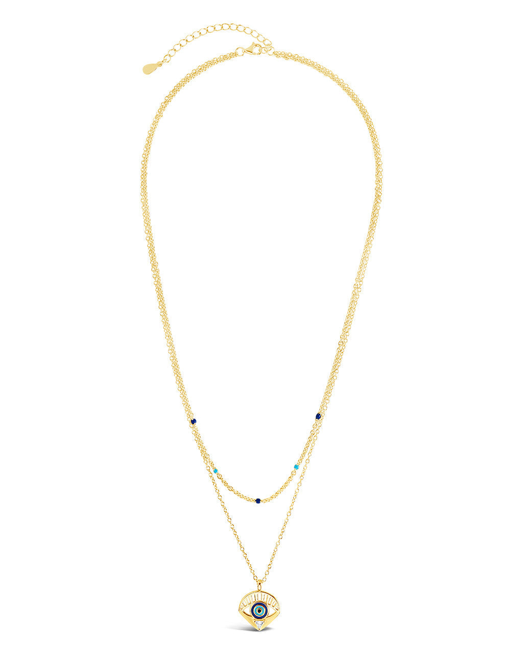 Alessandra CZ & Enamel Evil Eye Layered Necklace