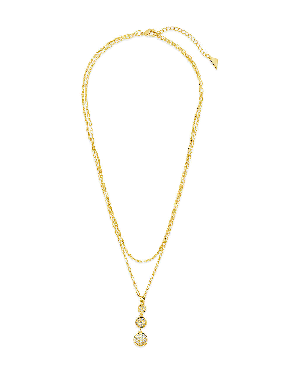 Amy CZ Pendant & Layered Chain Necklace