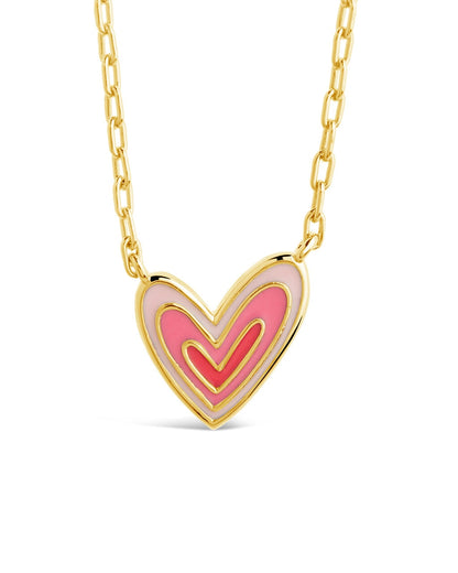 Amanda Enamel Heart Pendant Necklace