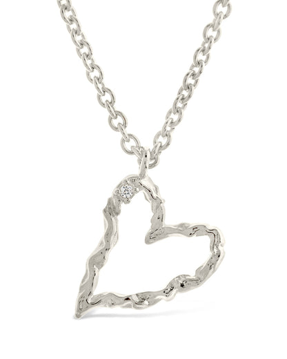 Amia CZ Heart Pendant Necklace