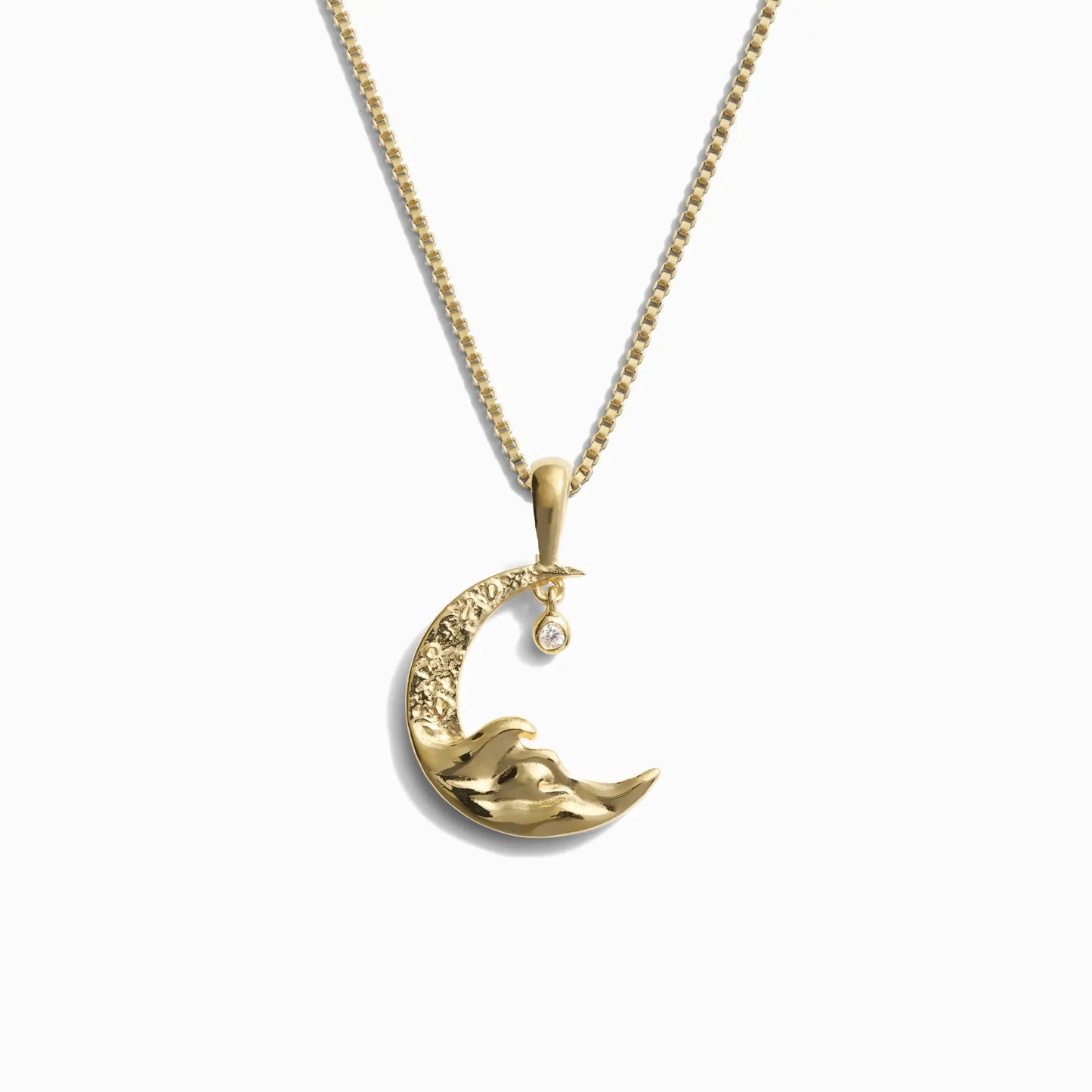 Diamond Moon Wave Necklace