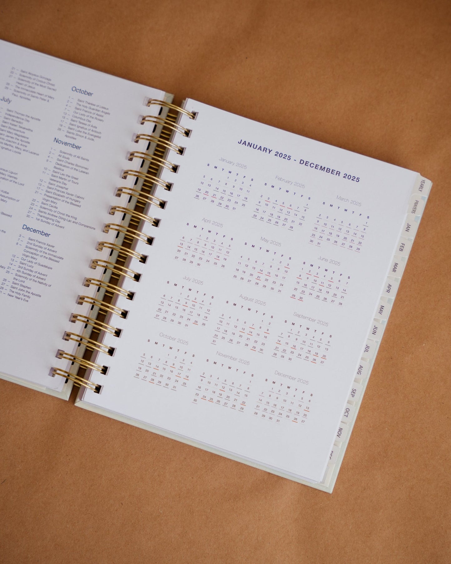 2025 Calendar Year Catholic Liturgical Planner // Mini Layout