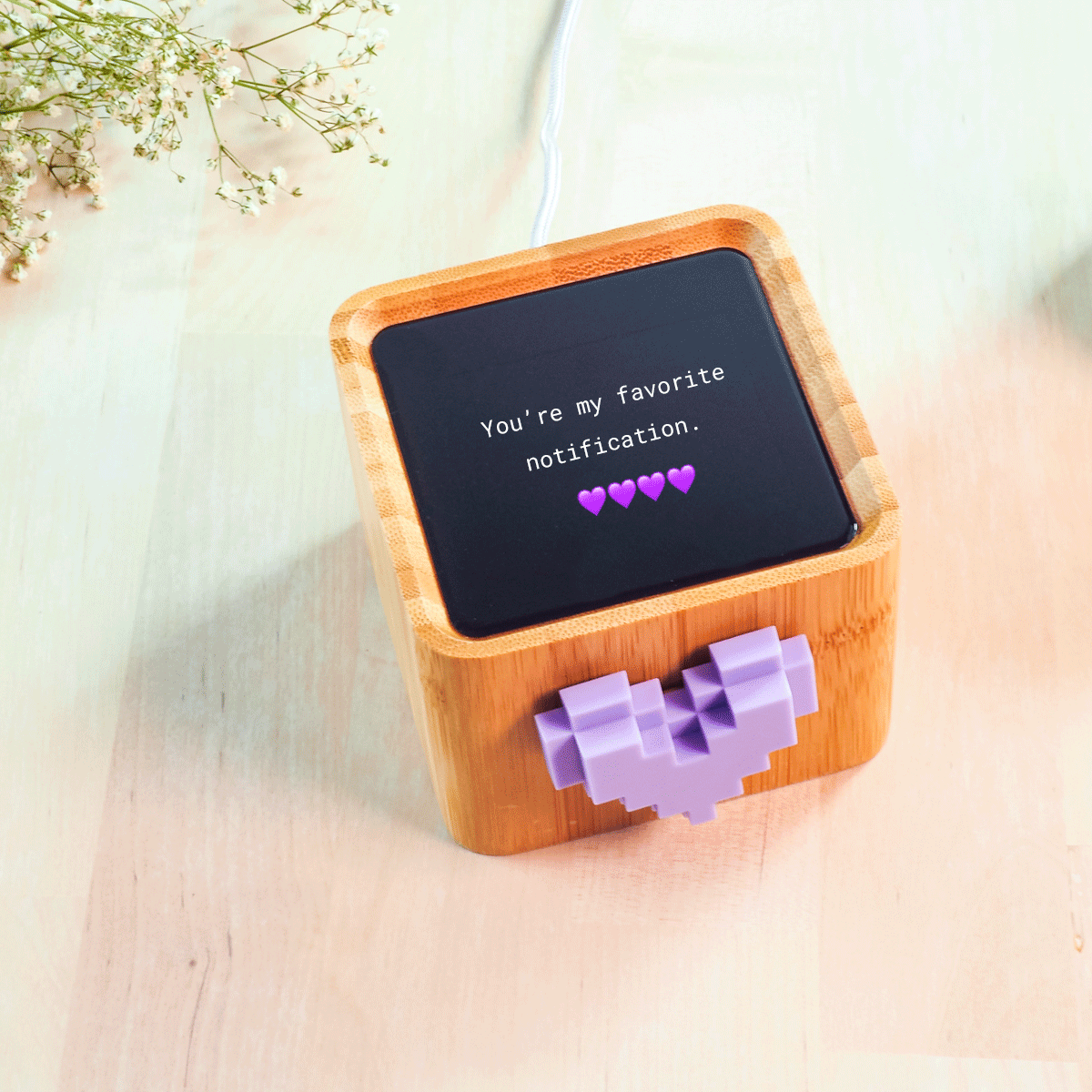 Lovebox for Lovers | Love Note Messenger | Meaningful Gift for Wife, Husband, Couple Gift, Long Distance Relationship Gift USA Plug Lilac